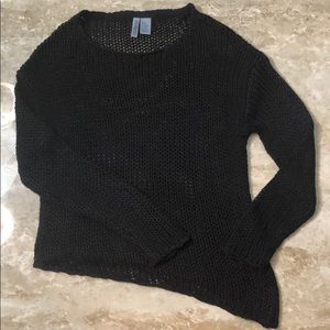 Black Knit Mesh Sweater